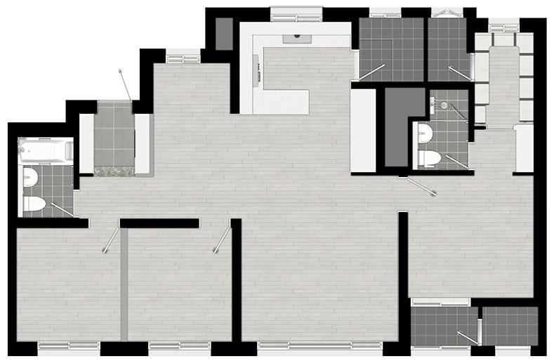 울산 호수공원 에일린의 뜰 1단지 84A 타입 평면도