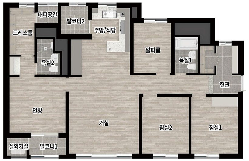 라엘에스 84A 타입 평면도