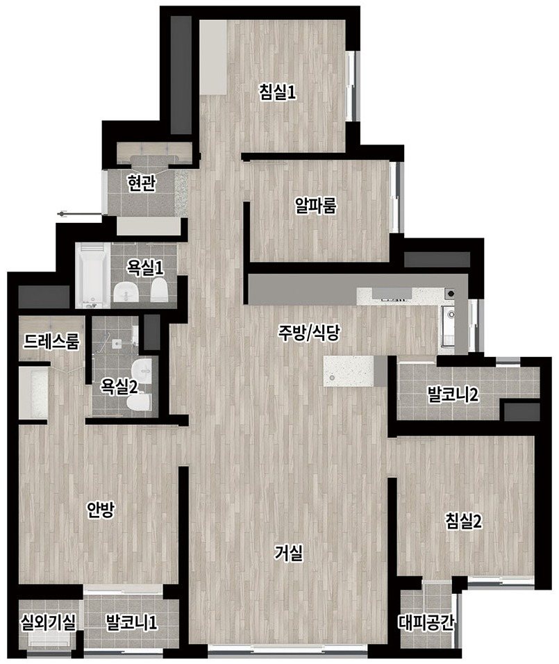 라엘에스 84B 타입 평면도