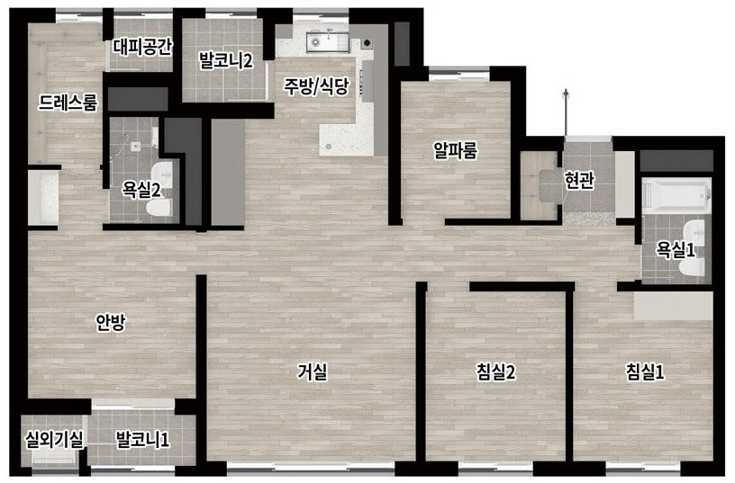 라엘에스 84C 타입 평면도