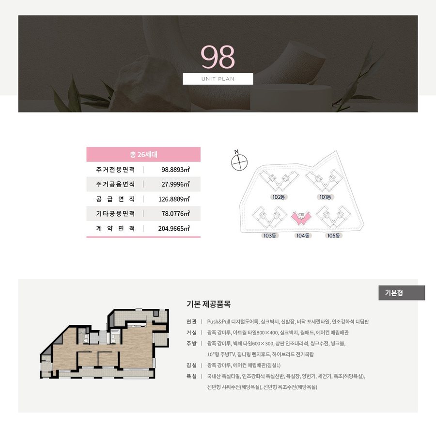 옥동 경남아너스빌 ubc 98 타입 평면도